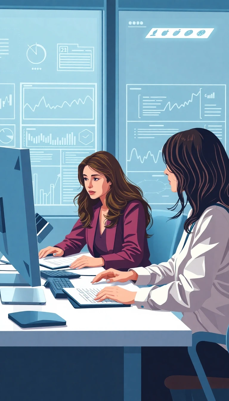 Imagem ilustrativa: Pessoas trabalhando em finanças com tecnologia